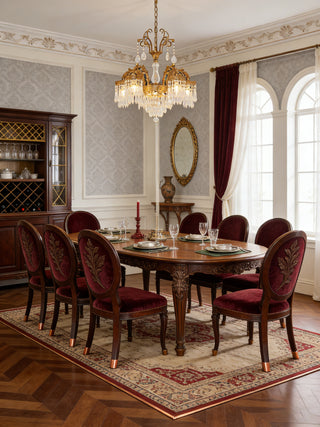 25.5 Inch Wide French Empire Style Brass Crystal Chandelier Gold Dining Room Chandelier
