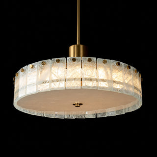 Modern  Luxury Marble LED Drum Chandelier