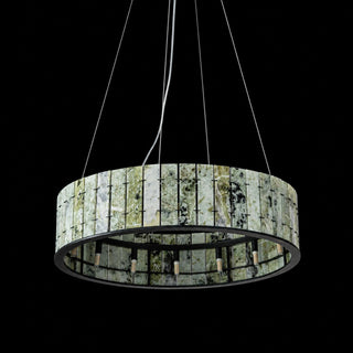 Modern Sculptural  Luxury Marble Drum Chandelier
