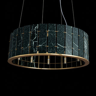 Modern Sculptural  Luxury Marble Drum Chandelier