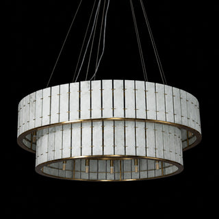 Modern Two-Tier Luxury Marble Round Chandelier