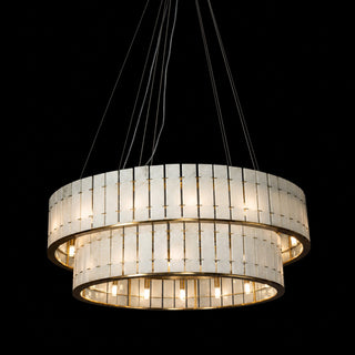 Modern Two-Tier Luxury Marble Round Chandelier