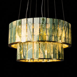 Modern Two-Tier Luxury Marble Round Chandelier
