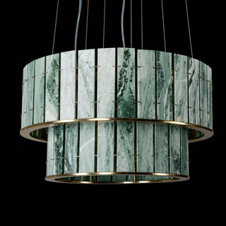 Modern Two-Tier Luxury Marble Round Chandelier