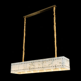Modern Rectangular Luxury Stone Linear Chandelier