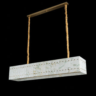 Modern Rectangular Luxury Stone Linear Chandelier