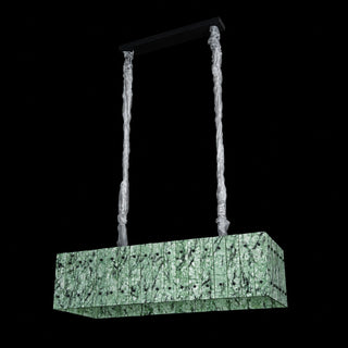 Modern Rectangular Luxury Stone Linear Chandelier