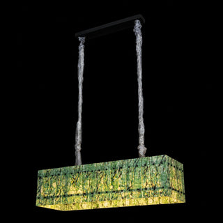 Modern Rectangular Luxury Stone Linear Chandelier