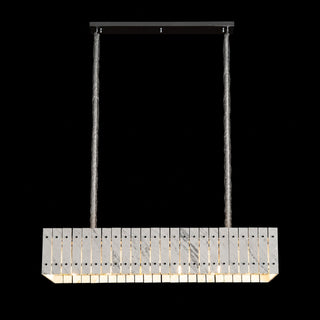 Modern Rectangular Luxury Stone Linear Chandelier
