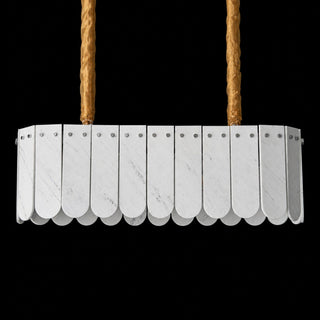 Modern Layered Luxury Marble Linear Chandelier
