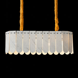 Modern Layered Luxury Marble Linear Chandelier