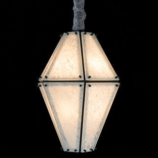 Modern Faceted Green Jade Luxury Marble Lantern Chandelier