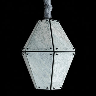 Modern Faceted Green Jade Luxury Marble Lantern Chandelier