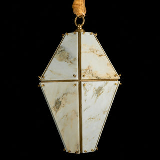 Modern Faceted Green Jade Luxury Marble Lantern Chandelier