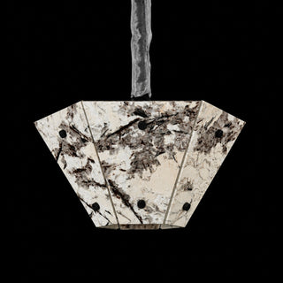 Modern Faceted Snowcrest White Luxury Marble Chandelier