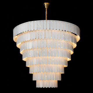 Grand Nine-Tier Yugoslav White Luxury Marble Chandelier
