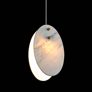 Modern Sculptural Luxury Marble Oval Pendant Light Set