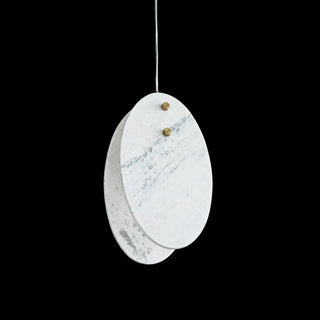 Modern Sculptural Luxury Marble Oval Pendant Light Set