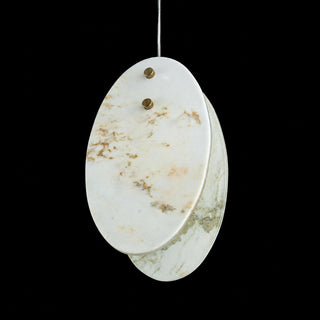 Modern Sculptural Luxury Marble Oval Pendant Light Set