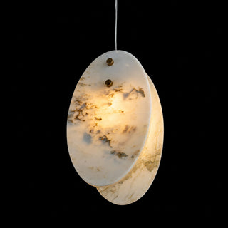 Modern Sculptural Luxury Marble Oval Pendant Light Set
