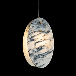 Modern Sculptural Luxury Marble Oval Pendant Light Set