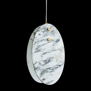 Modern Sculptural Luxury Marble Oval Pendant Light Set