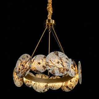 Modern Sculptural Snowcrest White Luxury Marble LED Chandelier