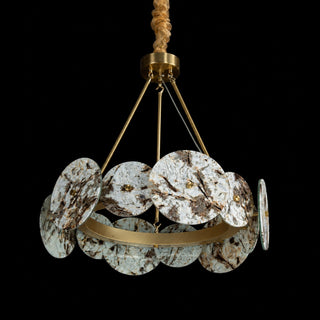 Modern Sculptural Snowcrest White Luxury Marble LED Chandelier