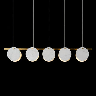 Modern Sculptural Luxury Marble Linear Chandelier