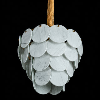 Modern Pearl Mist Gray Luxury Marble Petal Chandelier