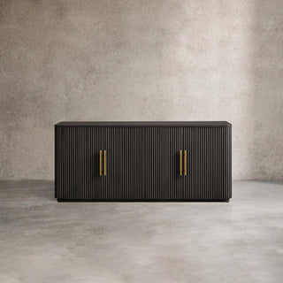 Finley Wood Sideboard & Media Console: Minimalist Fluted Wood Storage Furniture