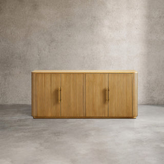Finley Wood Sideboard & Media Console: Minimalist Fluted Wood Storage Furniture