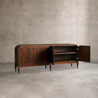Frances Vintage Mahogany Sideboard: Buffet Storage Cabinet & Wood Entryways Cabinet