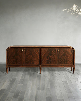 Frances Vintage Mahogany Sideboard: Buffet Storage Cabinet & Wood Entryways Cabinet