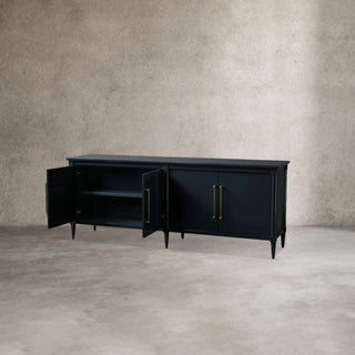 Oakleigh High-Gloss Lacquer Sideboard: Wood Buffet Table & Living Room Entryways Storage Cabinet
