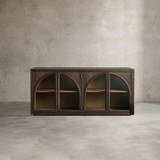 Hattie Solid Oak Sideboard Vintage Arched Buffet Storage Cabinet