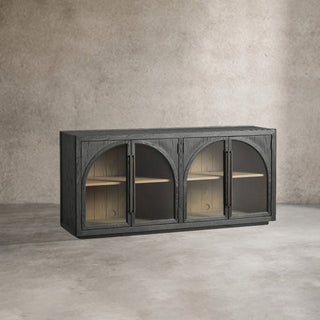 Hattie Solid Oak Sideboard Vintage Arched Buffet Storage Cabinet