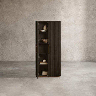 Finnley Wood Tall Cabinet: Country Style Living Room Storage Cabinet with Doors