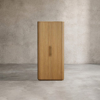 Finnley Wood Tall Cabinet: Country Style Living Room Storage Cabinet with Doors