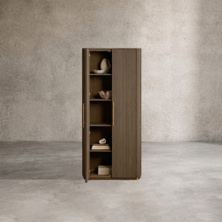Finnley Wood Tall Cabinet: Country Style Living Room Storage Cabinet with Doors