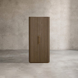 Finnley Wood Tall Cabinet: Country Style Living Room Storage Cabinet with Doors