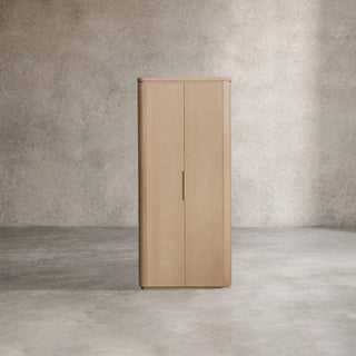 Caden Walnut Wood Door Tall Storage Cabinet