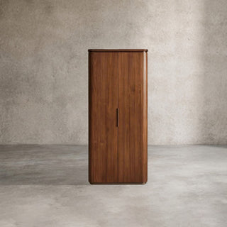 Caden Walnut Wood Door Tall Storage Cabinet