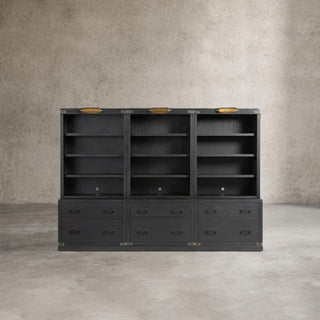 Tremont Modular Wood Bookcase Mid-Century Tall Cabinets