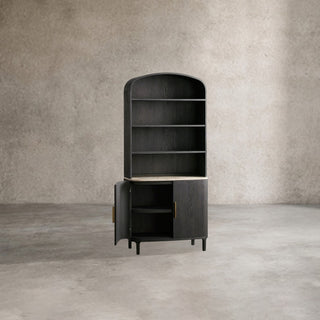 Danny Oak Wood Tall Display Hutch