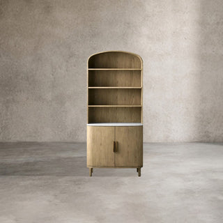 Danny Oak Wood Tall Display Hutch