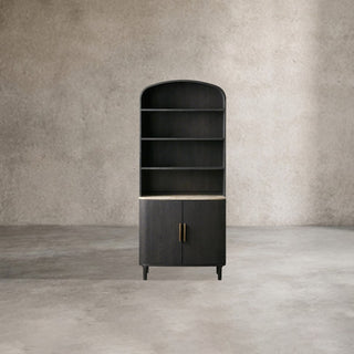 Danny Oak Wood Tall Display Hutch