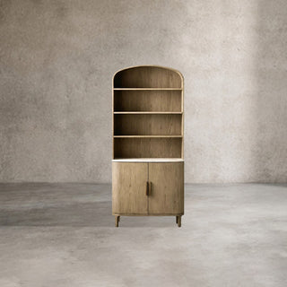 Danny Oak Wood Tall Display Hutch