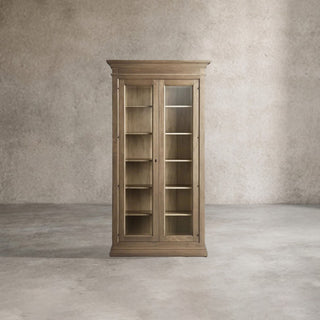 Tuscany Italian Style Wood & Glass Door Display Cabinet