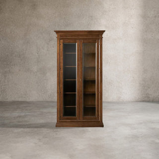 Tuscany Italian Style Wood & Glass Door Display Cabinet